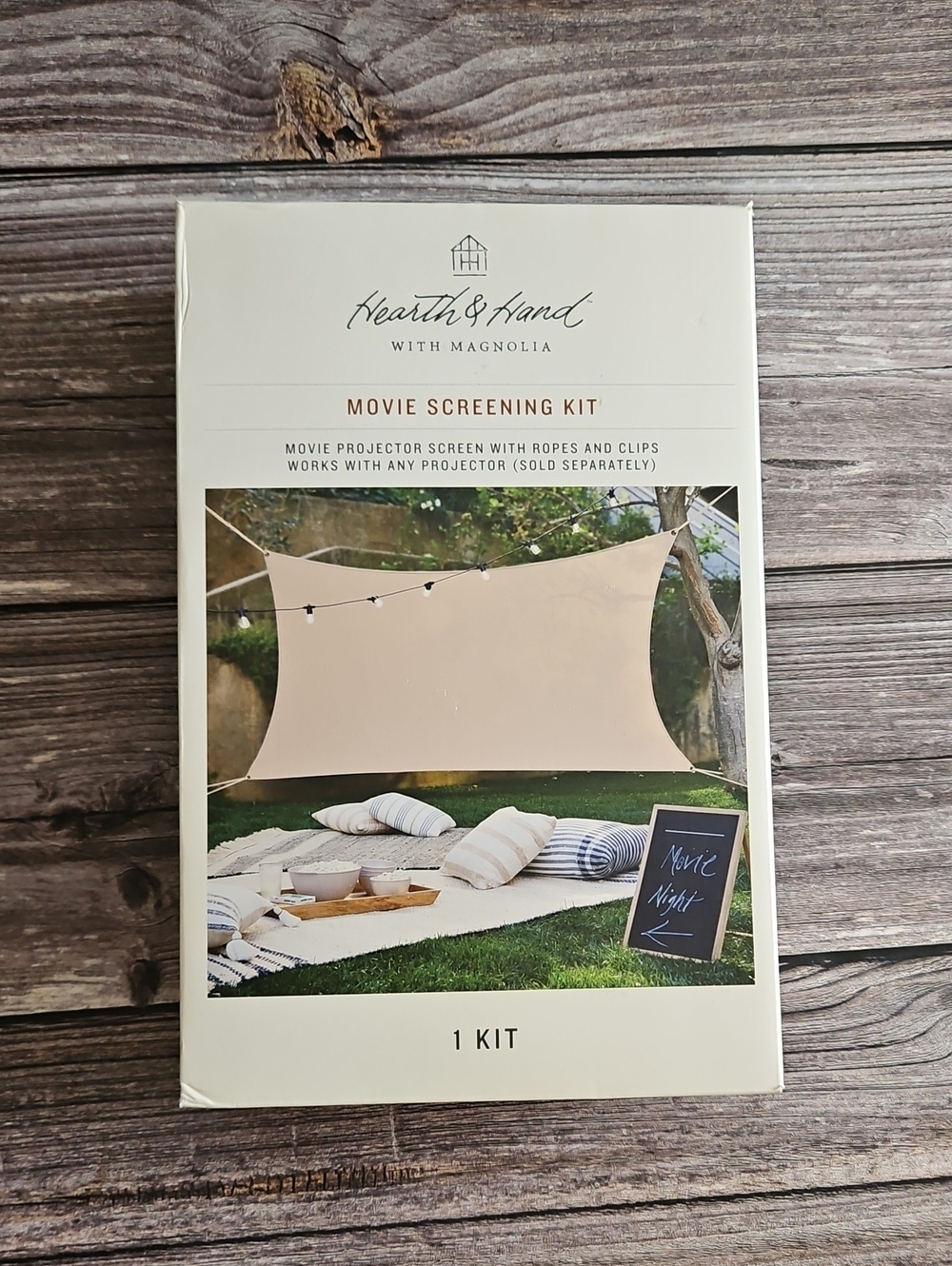 NWT Hearth & Hand with Magnolia Movie Screening Kit - Outdoor Projector Screen